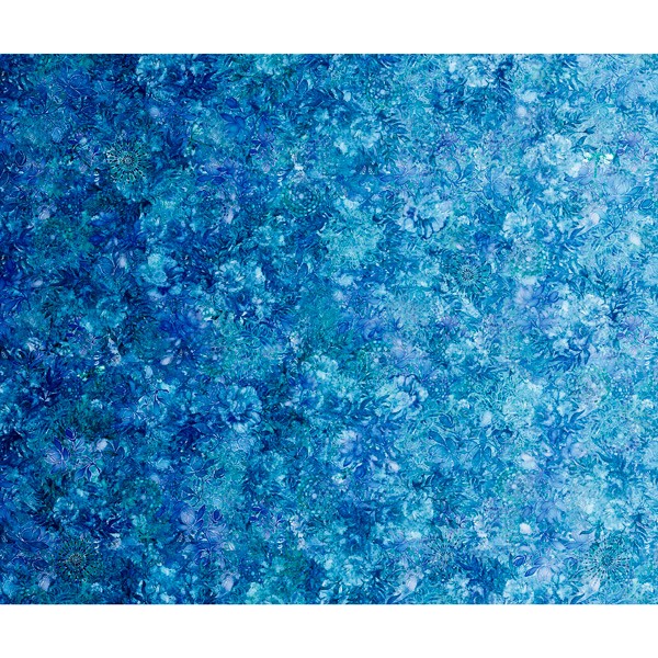 Batik Stoff Blau Floralessence