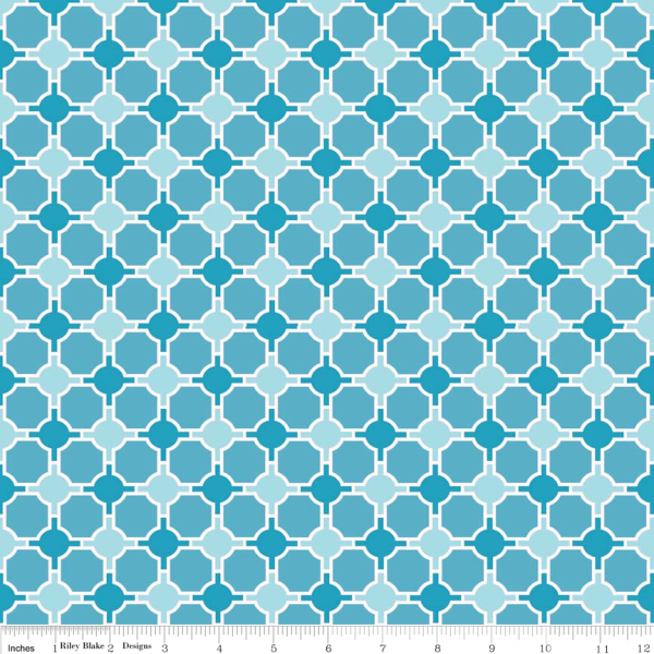 Ornamente Stoff Blau Splendor