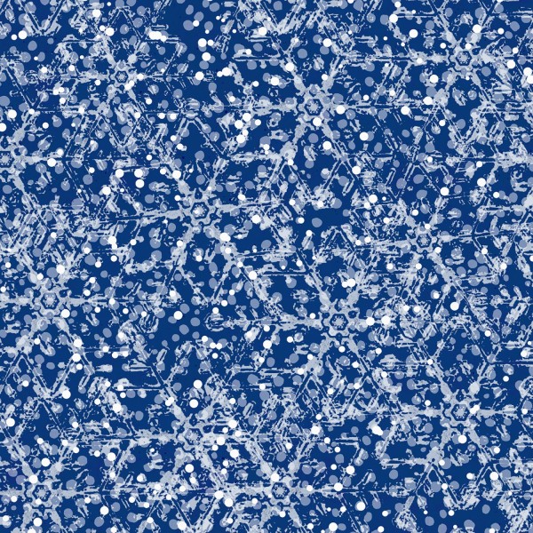 Schneeflocken Stoff Snowflakes Light Navy Snowville