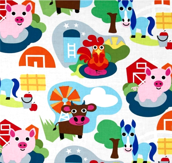 Bauernhof Tiere Kinder Stoff Farm Animals