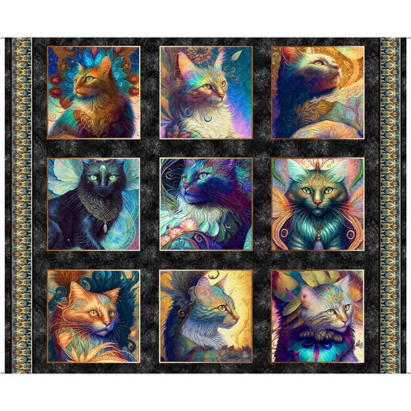 Katzen Stoff Feline Fantasia Large Cat Picture Patches