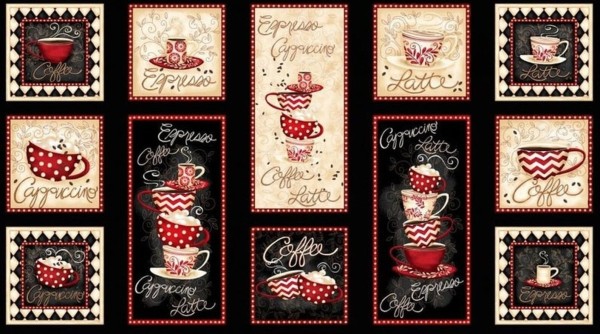 Kaffee Tassen Stoff Panel Morning Coffee