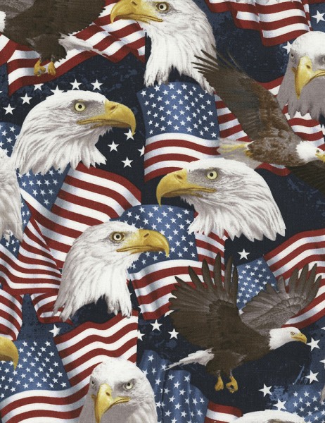 Rest 40cm Adler Stoff Eagles Stars & Stripes USA