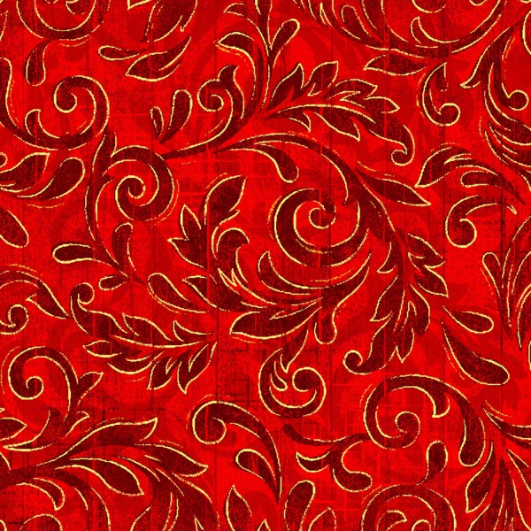 Rest 86cm Weihnachtsstoff Rot Noel Scrolls Red