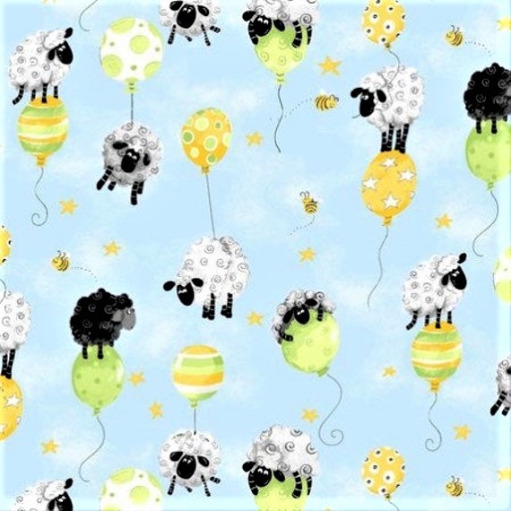 Rest 115cm Schafe Kinderstoff Lewe Sheep Balloon