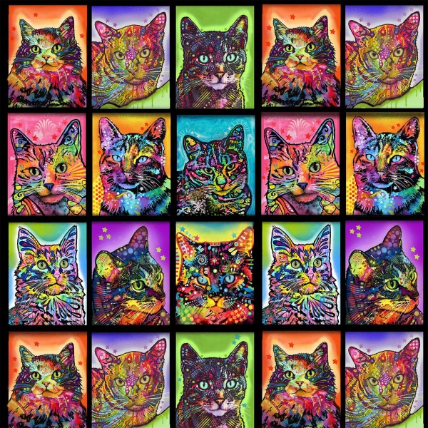 Katzen Stoff Crazy for Cats Kitty Warhol