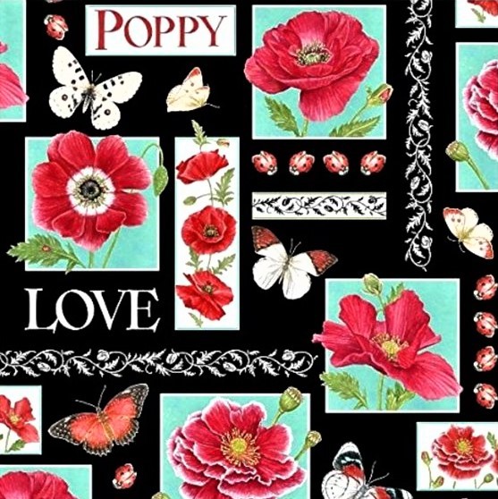 Mohn Blumen Stoff Poppy Perfection Patchwork