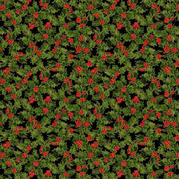 Ilex Stoff Christmas Joy Metallic Holiday Holly