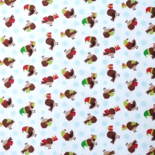 Kinder Stoff Vögel Holiday Hoot Birds Flanell