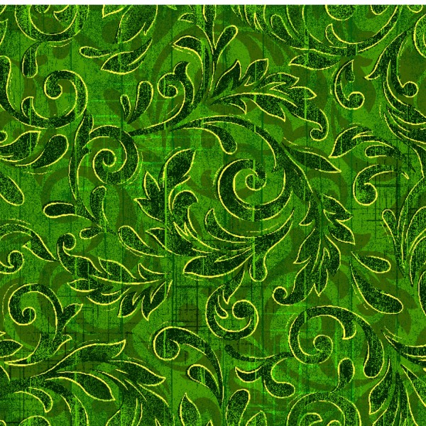 Weihnachtsstoff Grün Noel Scrolls Green