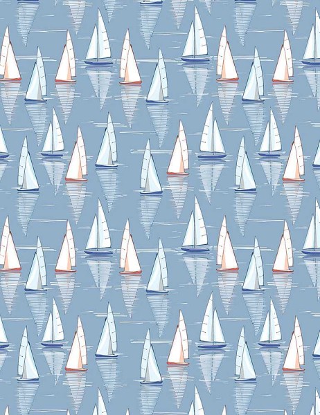 Segelboote Stoff Ocean Blue Sailboats