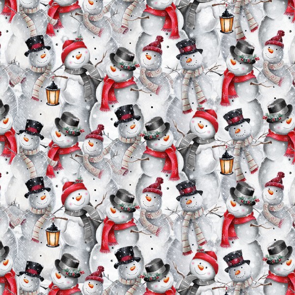 Schneemann Weihnachtsstoff Joyful Tidings Snowman