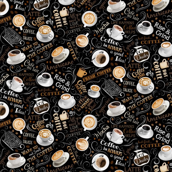 Kaffee Stoff Black Tossed Coffee And Words