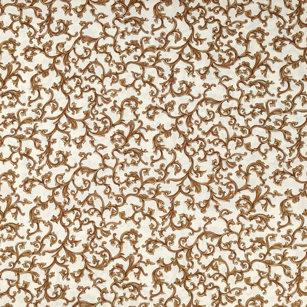 Ranken Stoff Creme Weiß Gold