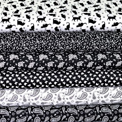 Stoffpaket Schwarz Weiß Paradox Black & White