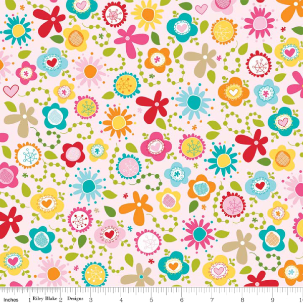 Blumen Stoff Rosa Summer Breeze