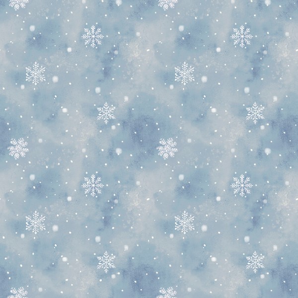 Schneeflocken Stoff Blau Winter Whisper Snowflakes