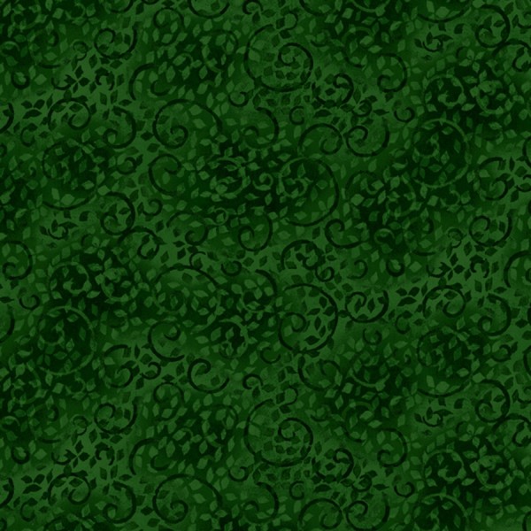 Ranken Stoff Grün Dark Green Scroll Texture