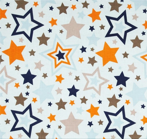 Sterne Stoff One for the Boys Hellblau Bunt