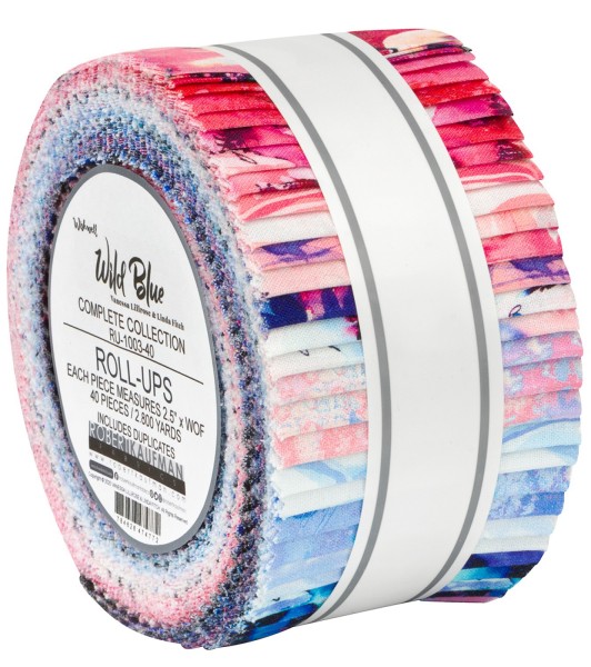 Wishwell Wild Blue 2 1/2 Inch Strips Roll Ups