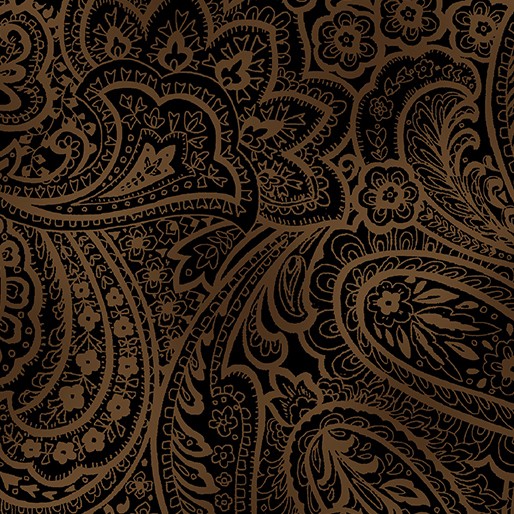 Überbreiter Stoff Radiant Paisley Chestnut Braun