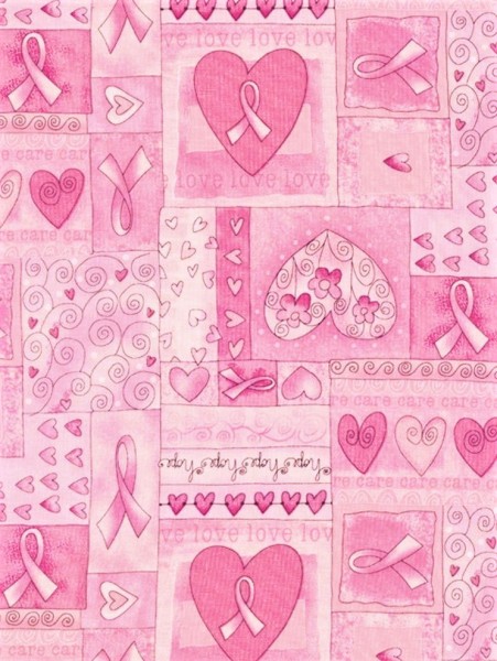 Herzen Stoff Pink Ribbon