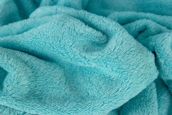 Microfaser Fleece Stoff Chantal Türkis Plüsch