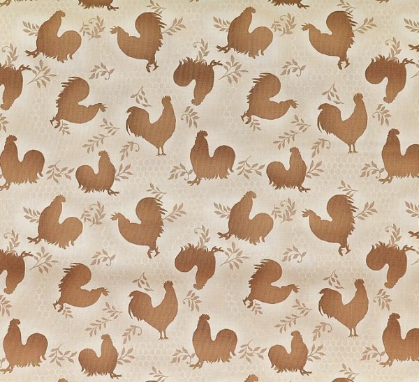 Hühner Stoff Rooster Inn Beige