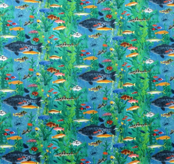 Fische Stoff Catalina Island Fish Blue