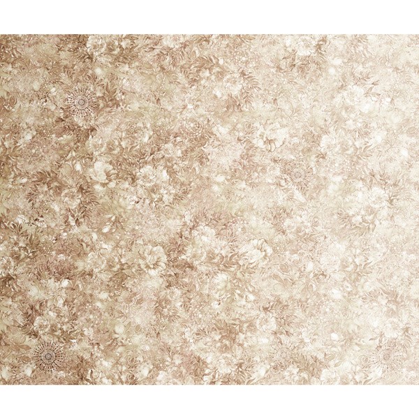 Batik Stoff Taupe Floralessence