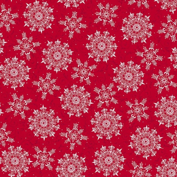 Schneeflocken Stoff Rot Pretty Holiday Weihnachten