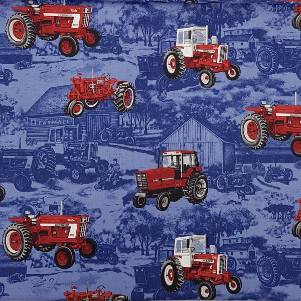 Trecker Stoff Blau Farmall