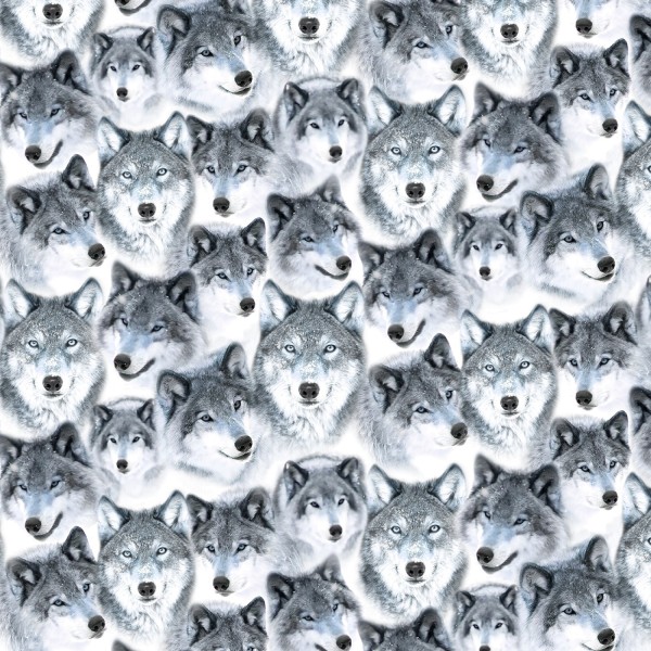 Wölfe Stoff Snow Packed Wolves Digitaldruck