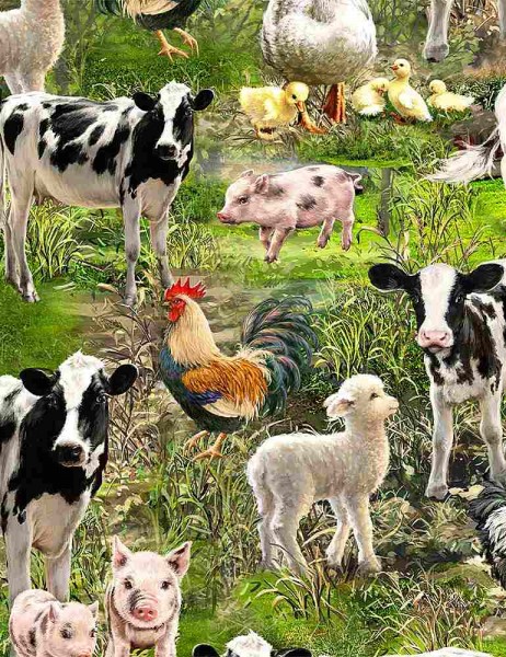 Bauernhof Tiere Stoff Farm Animals