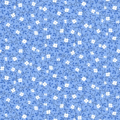 Danbury Blümchen Stoff Blau