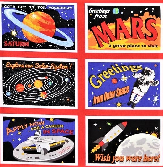 Postkarten Stoff Spacewalk Postcards