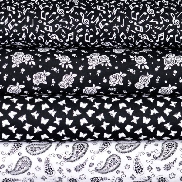 Stoffpaket Schwarz Weiß Paradox Black & White