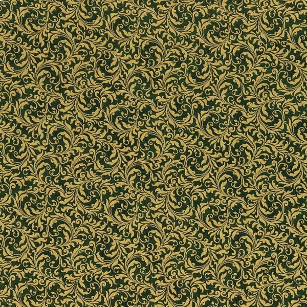 Ranken Stoff Blooming Holidays Grün Gold Metallic