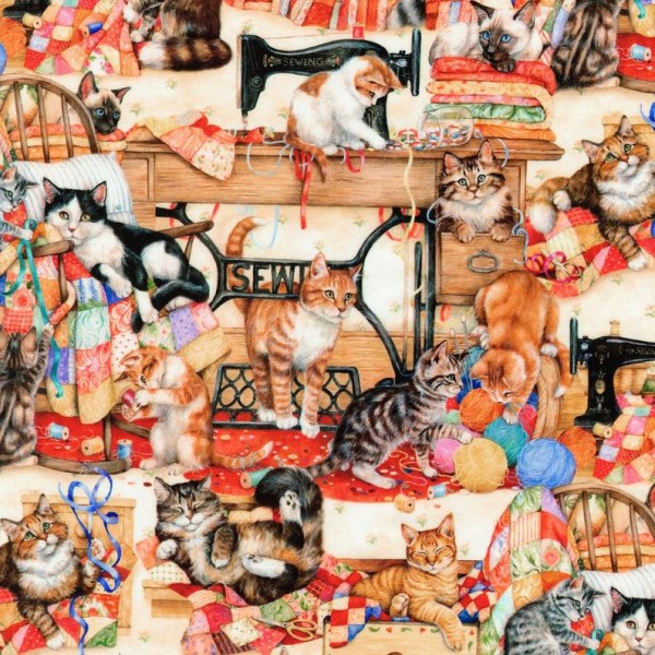 Katzen Stoff Sewing Buddies Cats