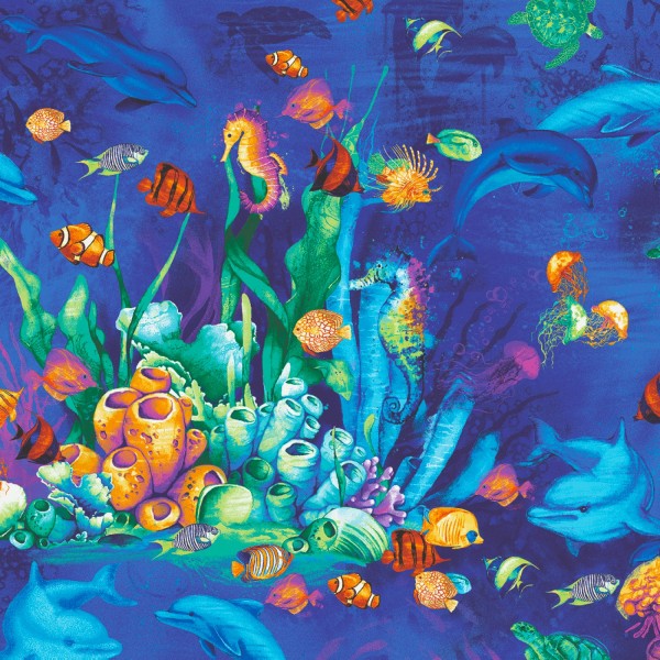 Meerestiere Stoff Ocean Magic Unterwasserwelt