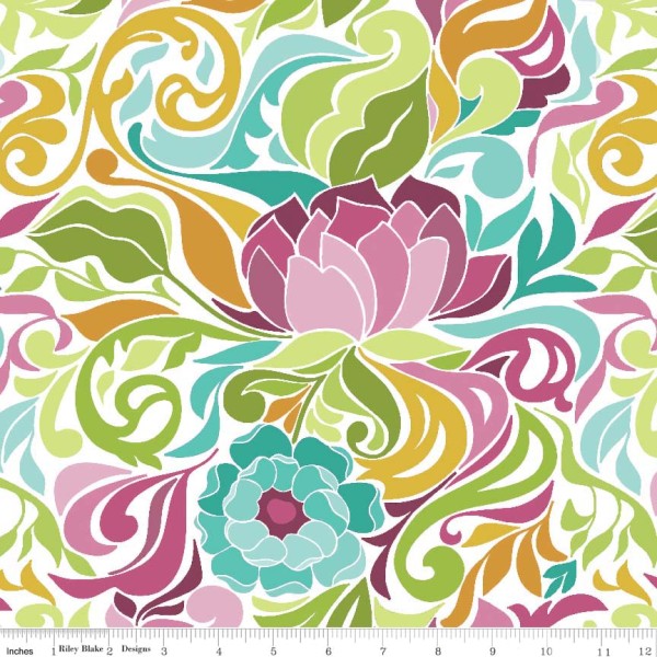 Halle Rose Stoff Multi Teal