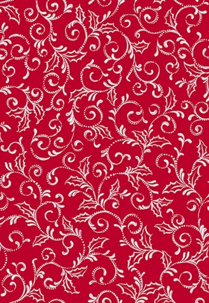 Ranken Stoff Scroll Rot Weiss Pretty Holiday Weihnachten