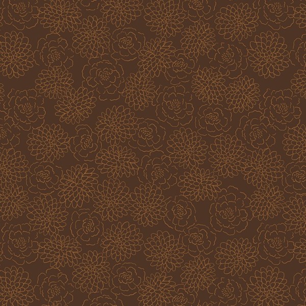 Blumen Stoff Braun Harvest Gathering Floral Imprint