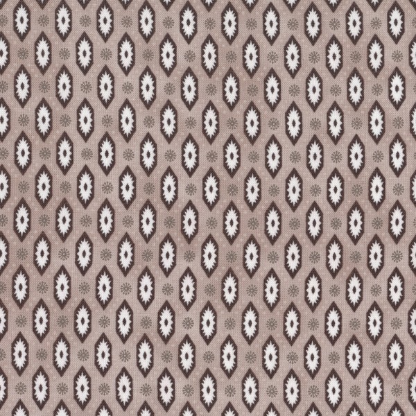 Rest 49cm Muster Stoff Taupe Weiß Quilters Basic Memories 308