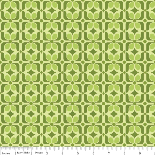 Ornamente Stoff Grün Halle Rose