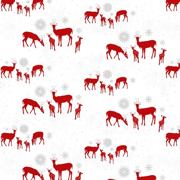 Weihnachtsstoff Rehe Holiday Lane Deer