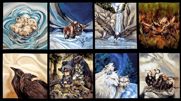 North American Wildlife Animals Panel Tiere