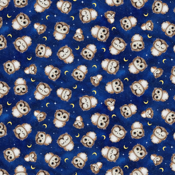 Eulen Kinder Stoff Owl always Love you Tossed Owls & Moons