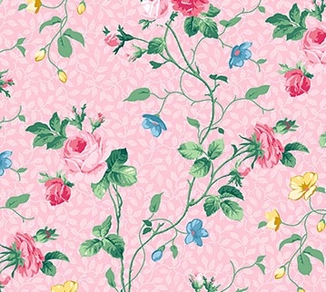 Bunte Blumenranken auf Grün - Zauberladen Bunte Blumenranken auf Grün - Zauberladen