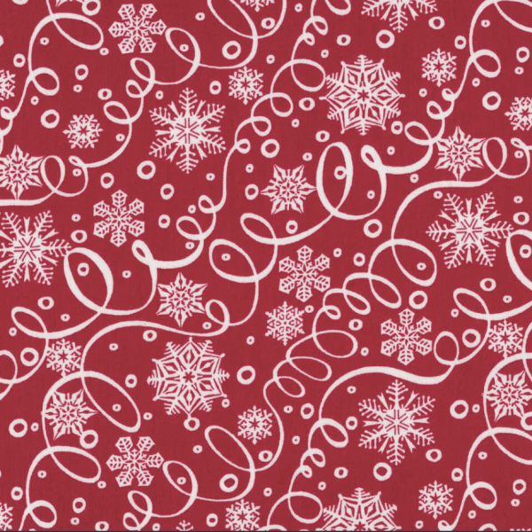 Schneeflocken Stoff Rot Winter Essentials Snowflakes